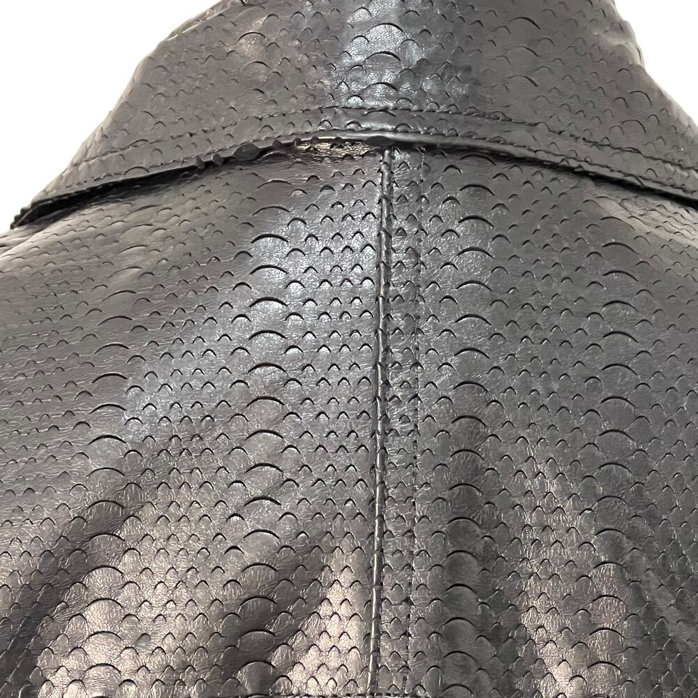 Alice + Olivia Lamb Leather Python Moto Jacket Bl… - image 8